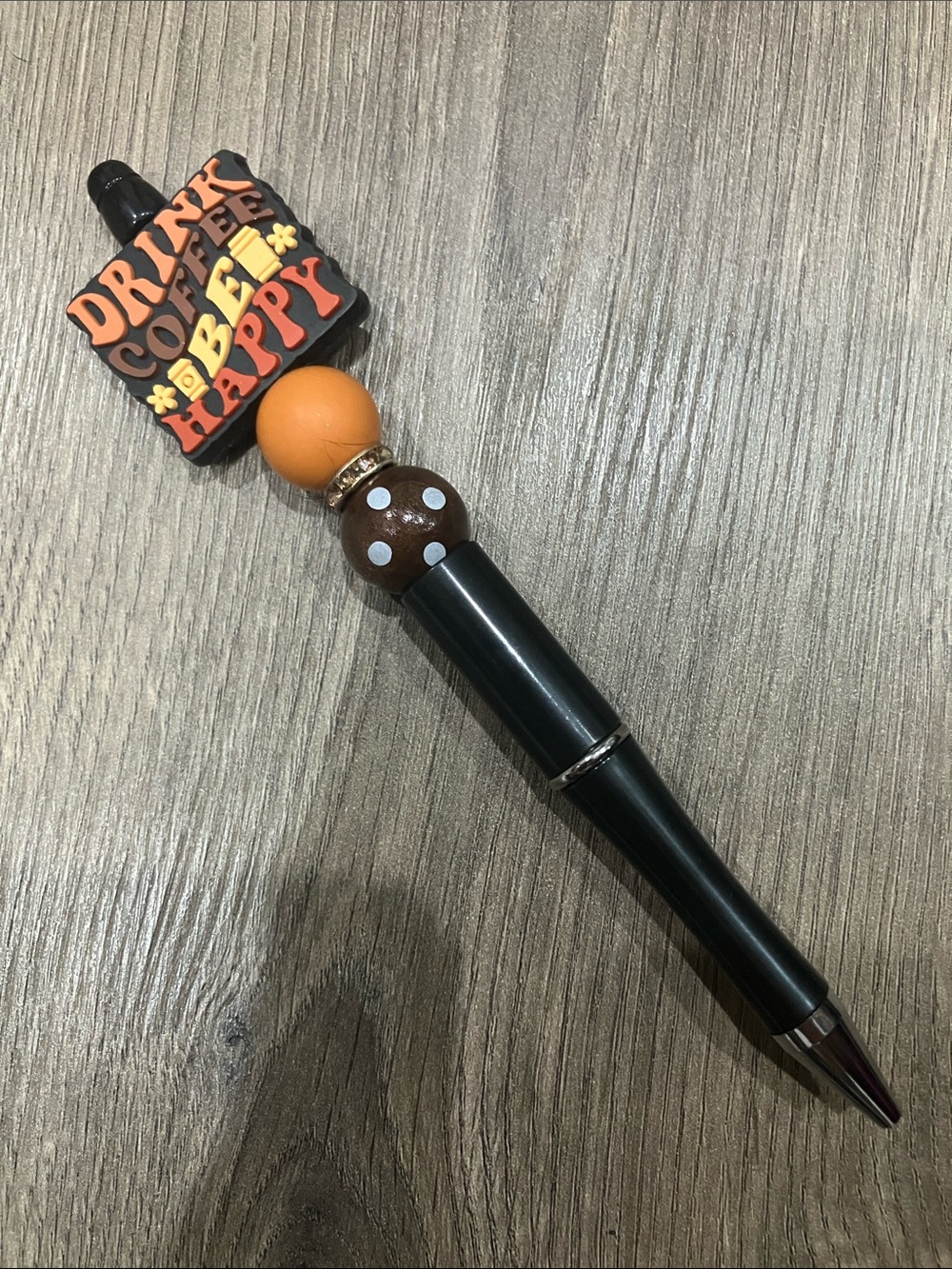 Hand Beaded Coffee-Themed Pen. Create a pen bundle & Save!